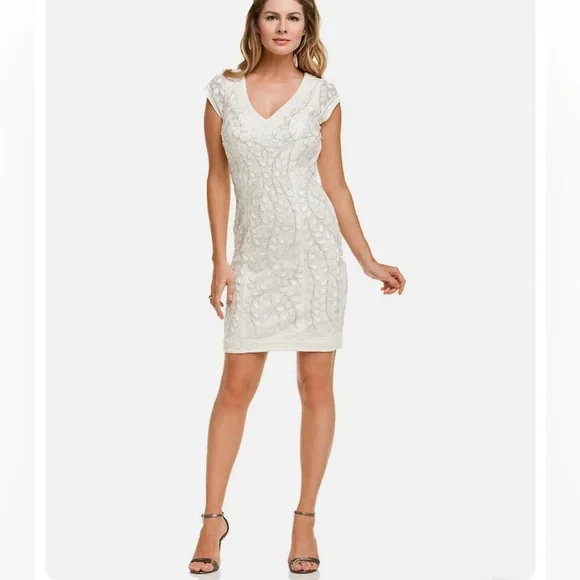 Sue Wong | Dresses | Nwt Sue Wong Ivory Beaded Cocktail Dress 4 | Poshmark
